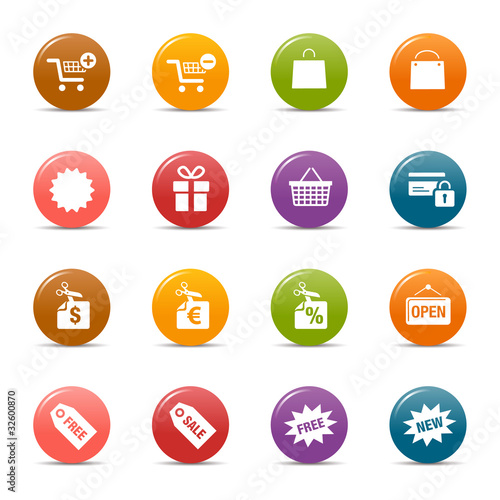 Colored dots - Shopping icons