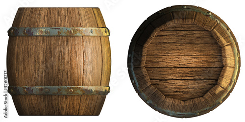 Wooden barrels Background 3d