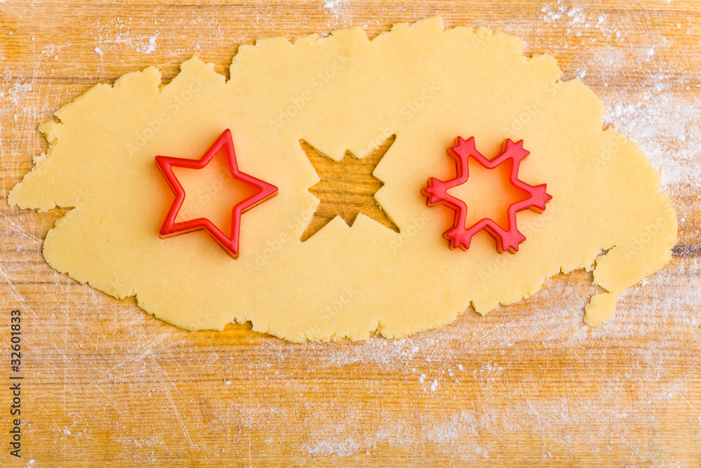 Drei Sterne im Teig Stock Photo