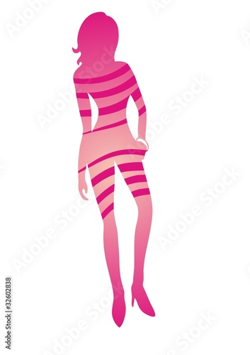 Model mit Streifen