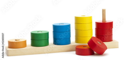 Bilde på lerret wooden colored logical toy