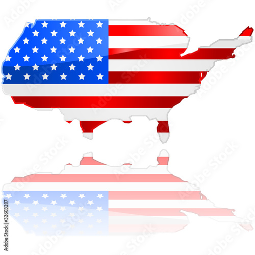 USA map and flag