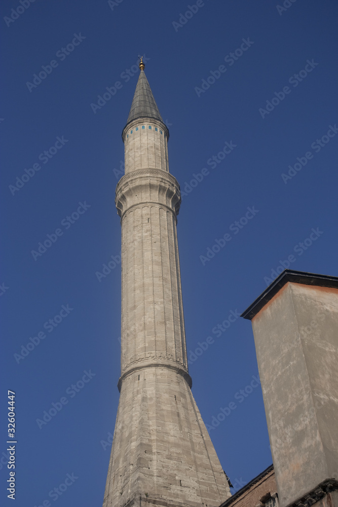 Minaret of Hagia Sophia in Istanbul Minaret of Hagia Sophia in Istanbul