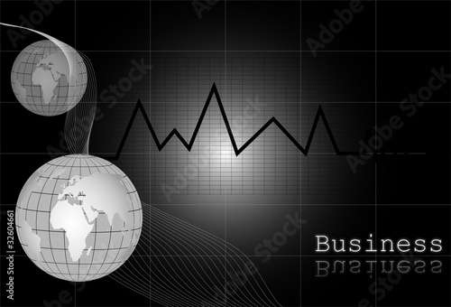 Fondo de negocios con planeta y grafico