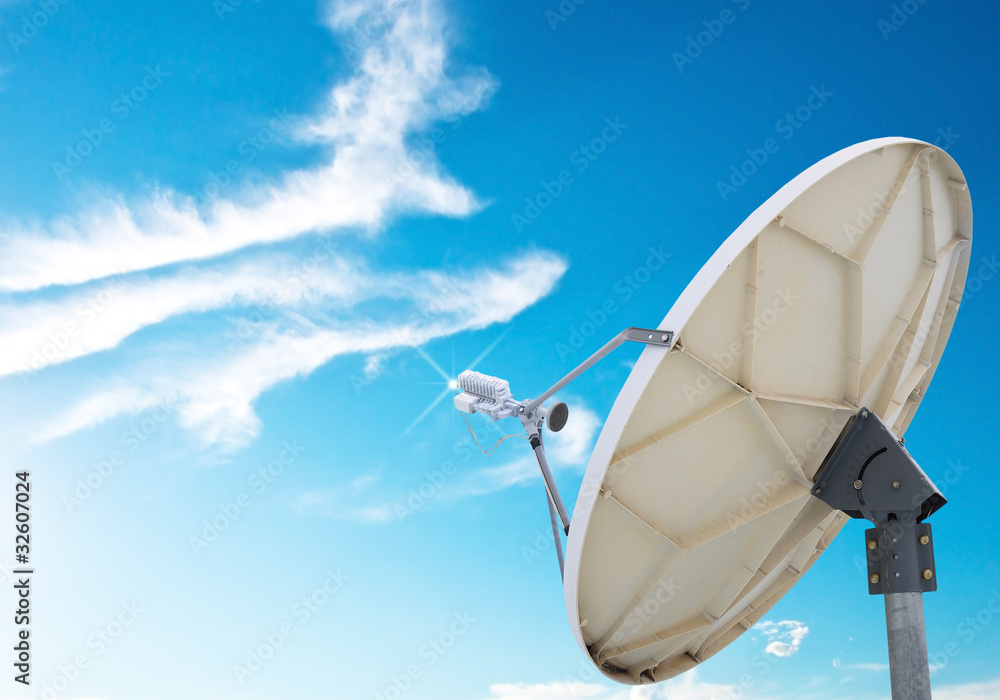 satellite dish antennas under blue sky
