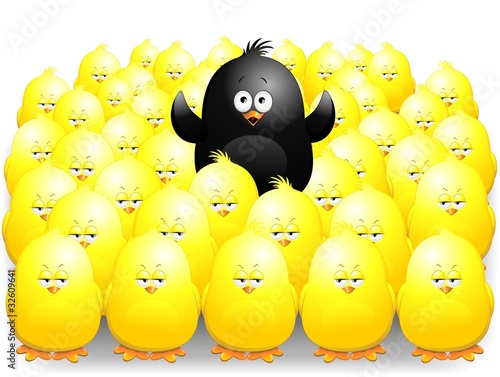 Successo e Rivincita Pulcini Cartoon-Chicks and Success-Vector