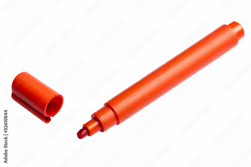 red marker pen isolated on white red marker pen isolated on white