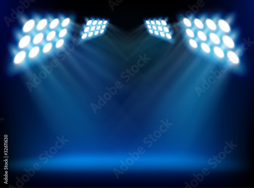 Spotlights from a stage