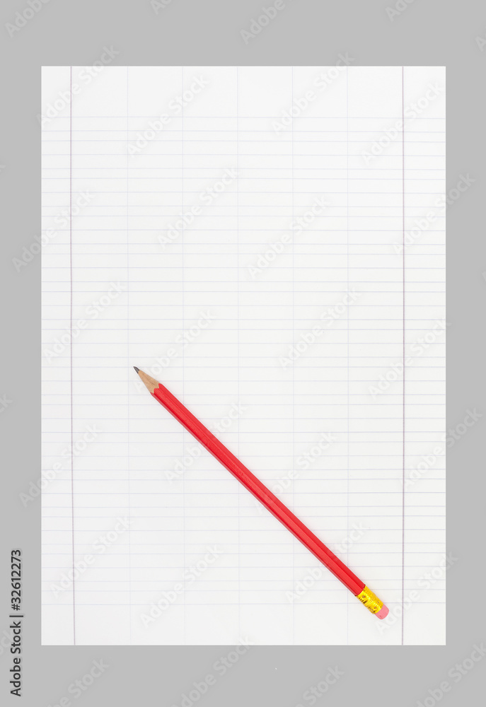 Accounts paper and pencil - isolated Accounts paper and pencil - isolated
