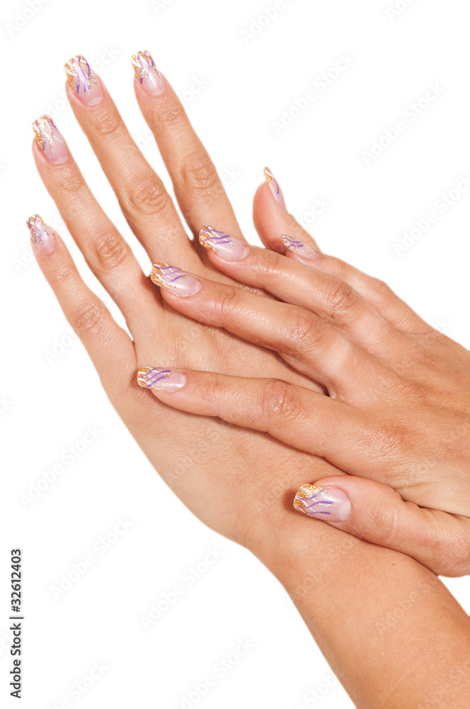 womens hand with painted nails womens hand with painted nails