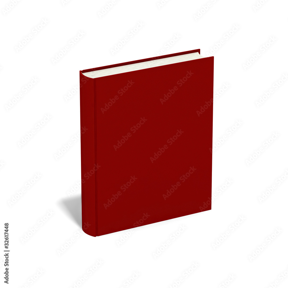 Blank book with red cover on white background. Blank book with red cover on white background.