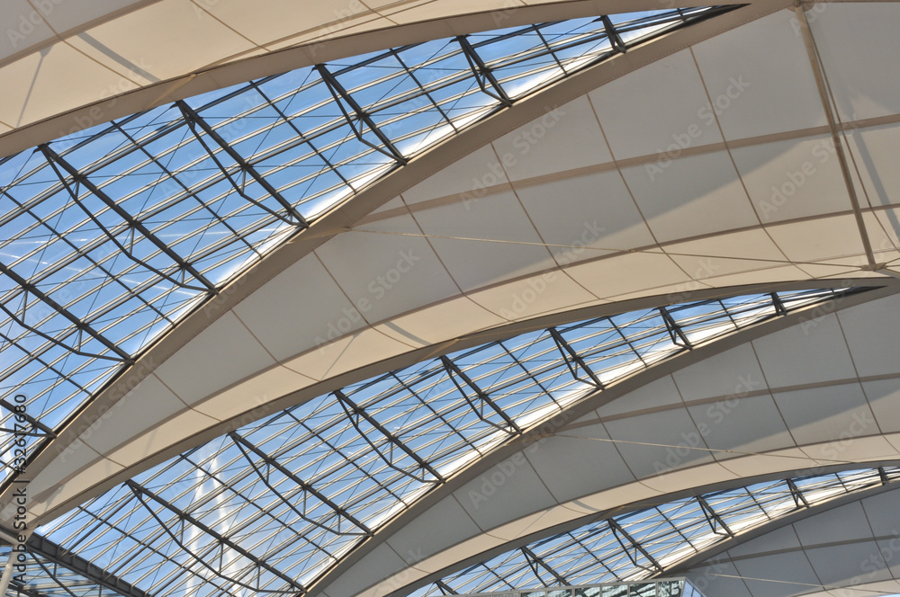 vaulted ceiling of the high-tech at Munich Airport