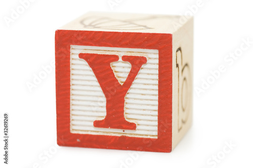 Cubes with letters isolated on white