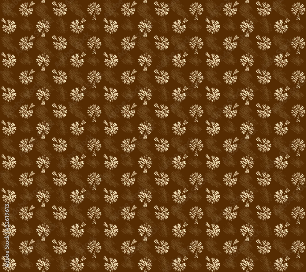 Floral texture beige-chocolate Floral texture beige-chocolate