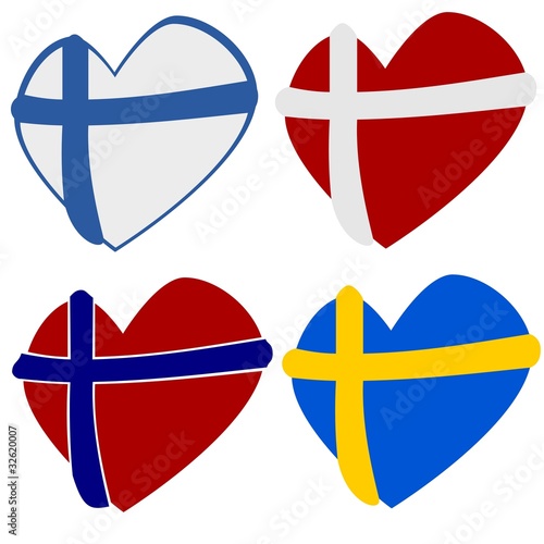 Scandinavian heart shapes