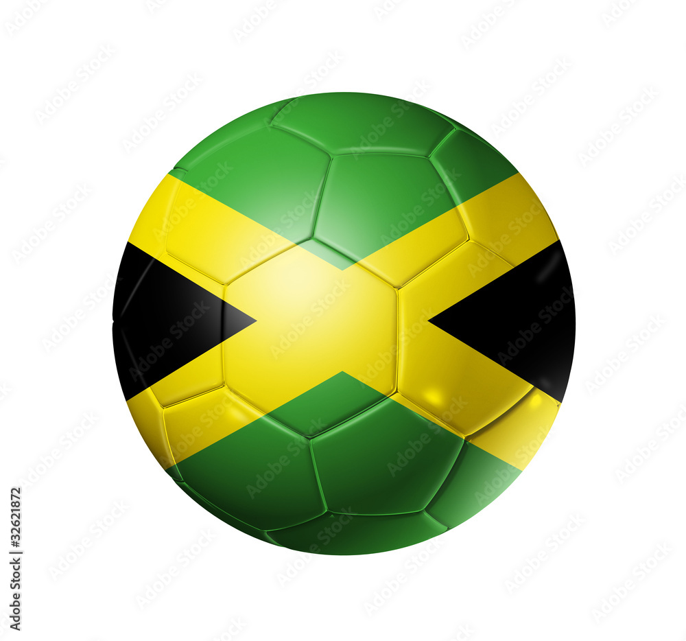 Soccer football ball with Jamaica flag