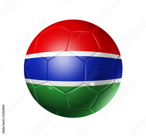 Soccer football ball with Gambia flag