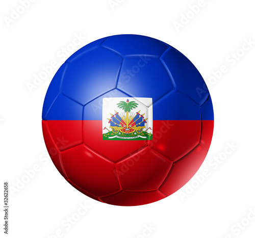 Soccer football ball with Haiti flag