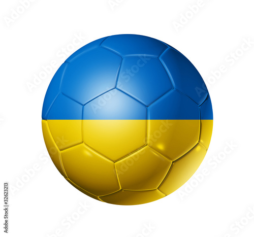 Soccer football ball with Ukraine flag