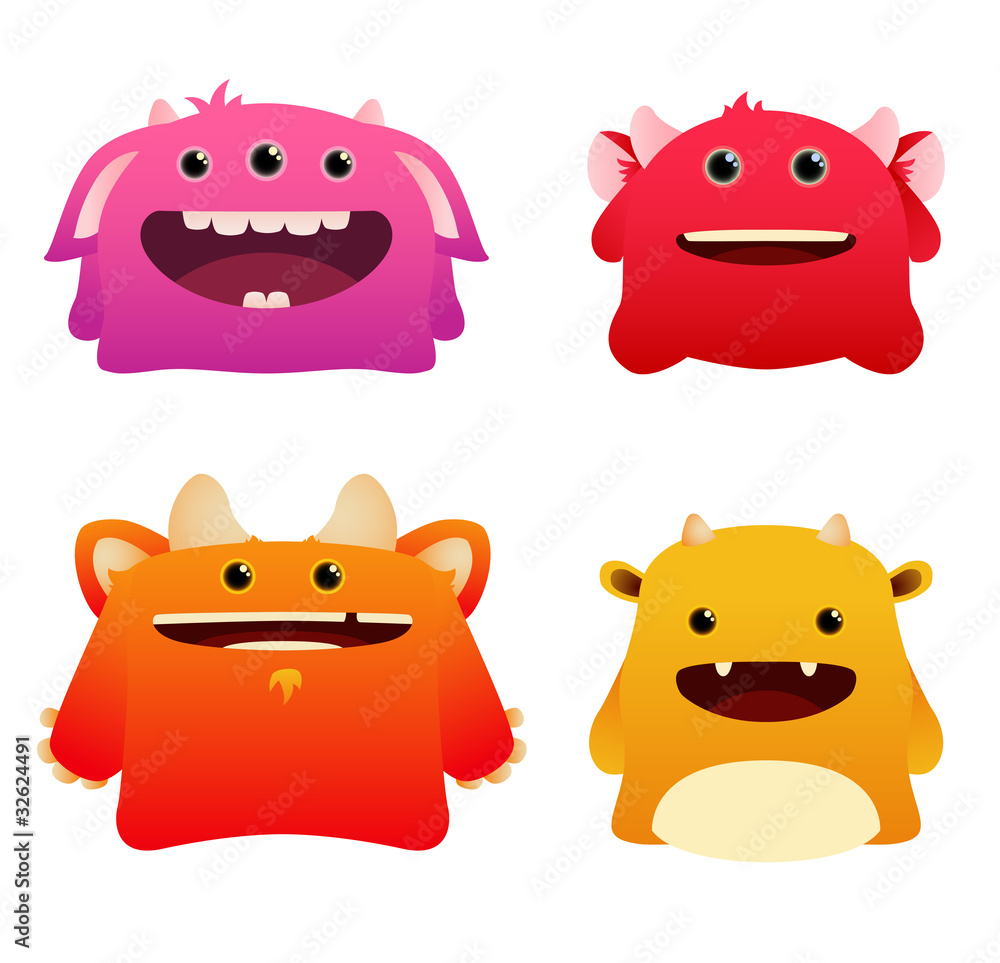 Set of Cute Vector Monsters Set of Cute Vector Monsters