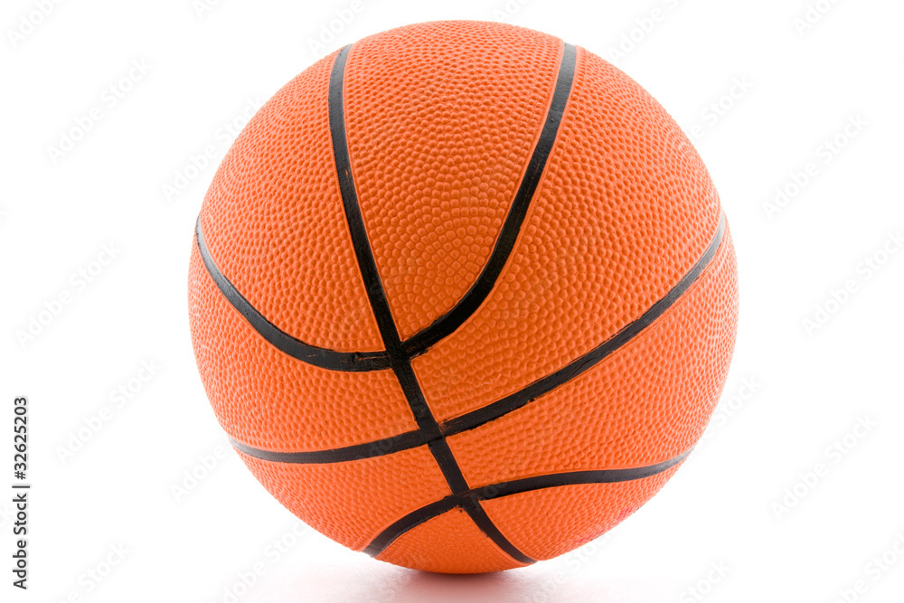 orange basketball ball isolated on white background.