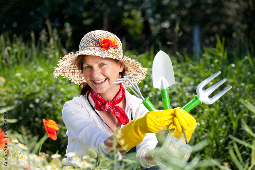 Mature Woman Loves Her Garden Stock Foto Adobe Stock