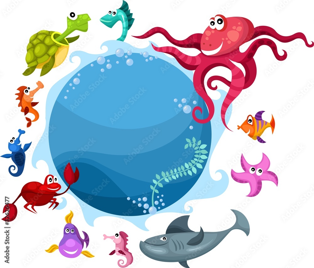 Fototapeta premium sea life card