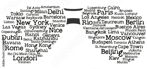sunglasses design with cities' names