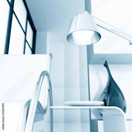 modern room with chair and ...