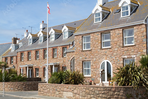 Typische Häuserfassade auf der Kanalinsel Jersey, UK