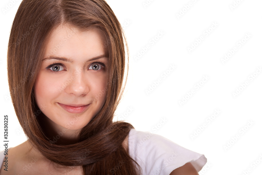 Portrait of a beautiful teen girl with long hairs and clean skin Portrait of a beautiful teen girl with long hairs and clean skin