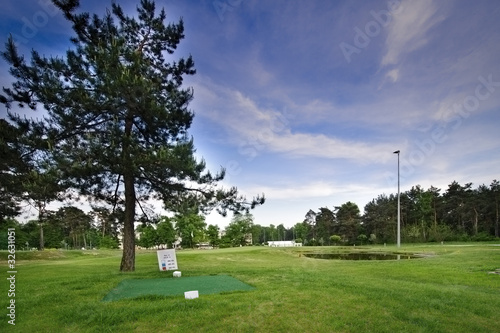 Golf club on countryside