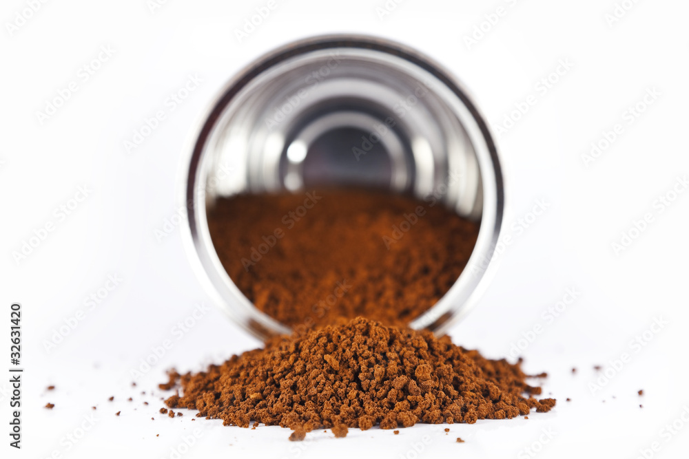 coffee spilled from the can