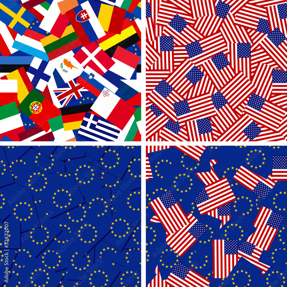 Fototapeta Flags of European Union members and USA