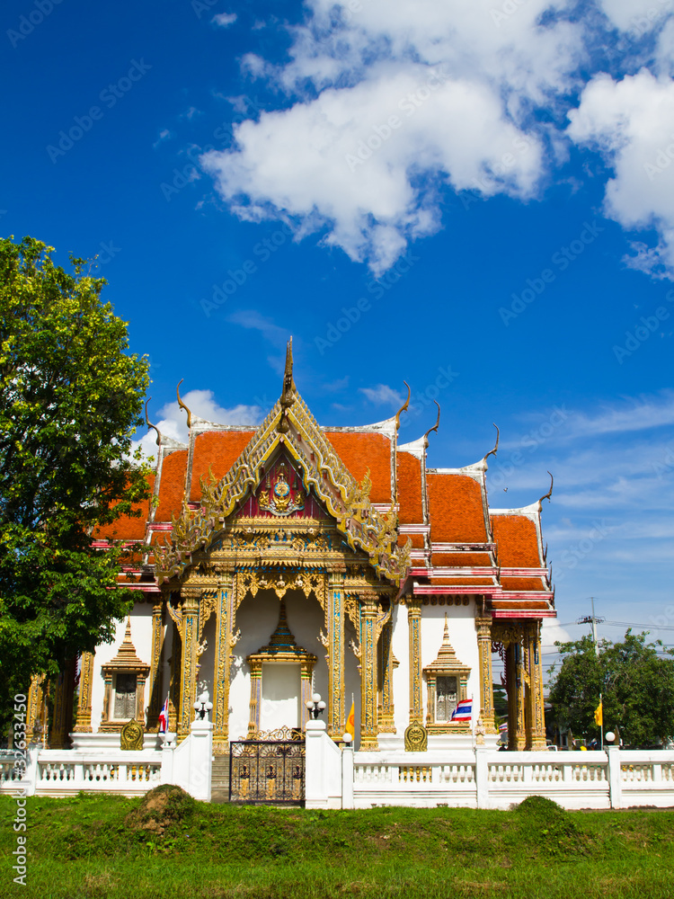 Buddhist church, Wat Chula Mani in Thailand