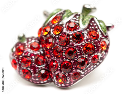 Canvas Print brooch in the shape of strawberries