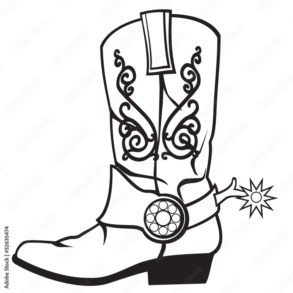 cowboy boots Stock Vector | Adobe Stock