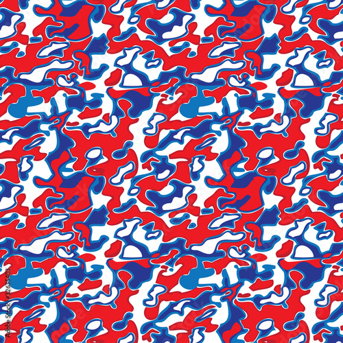 Seamless military pattern with US national flag colors