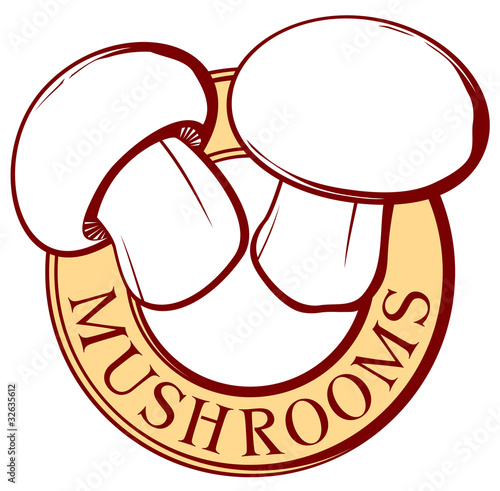 champignon (mushroom) label design