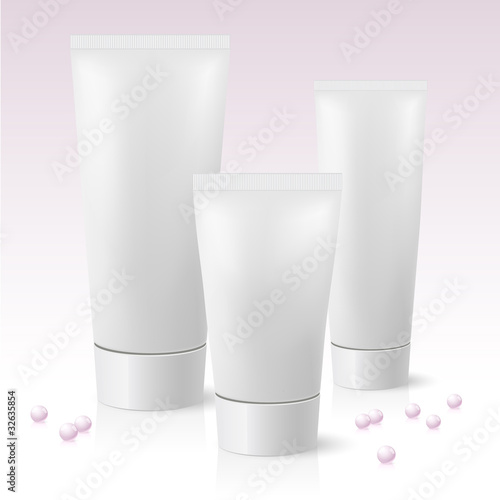 Three cosmetic tube