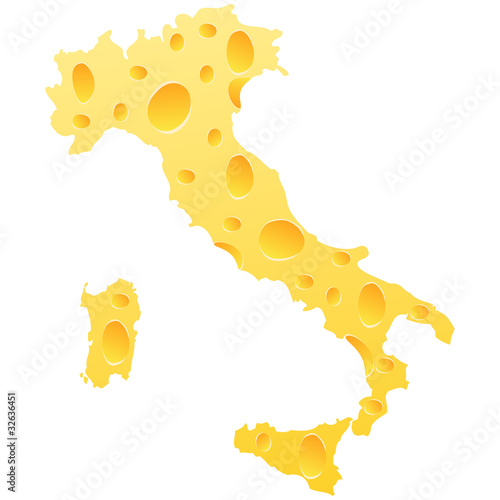 italian map made of cheese