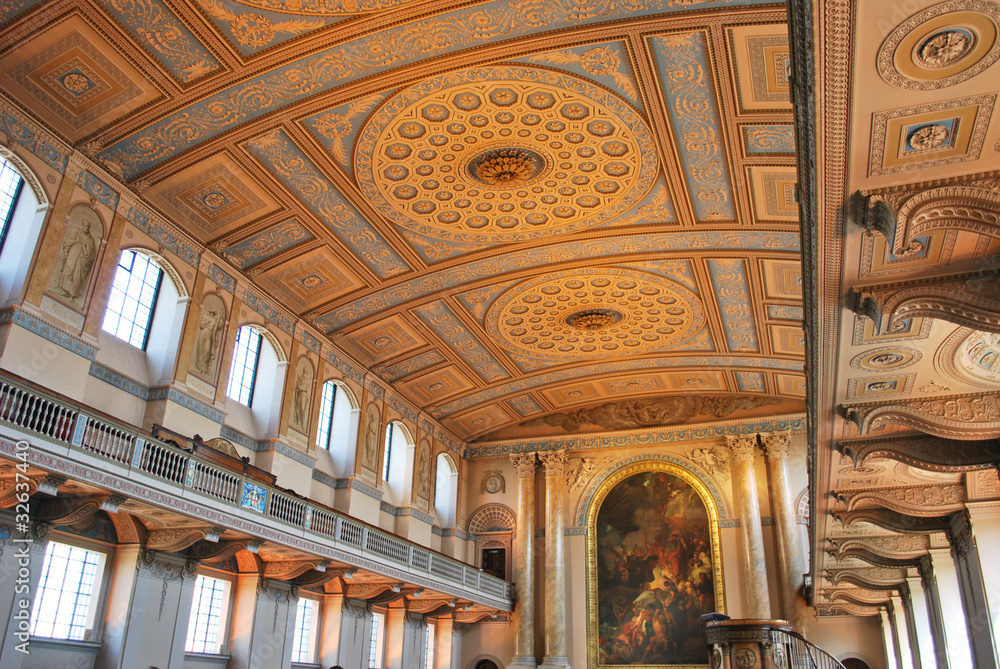 Obraz premium Chapel ceiling in Royal Navel college at Greenwich