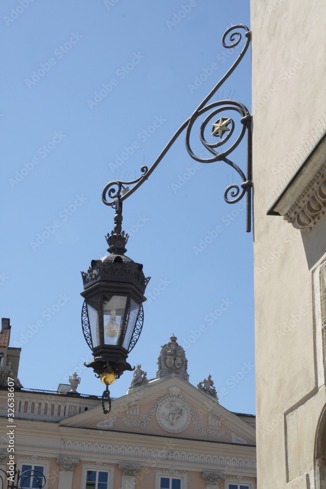 pretty street lamp in Krakow