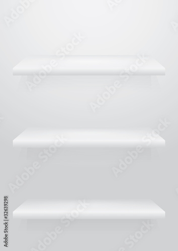 Empty white shelve