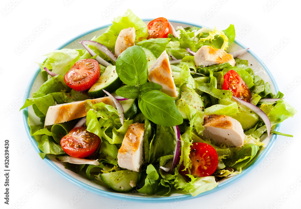 Vegetable salad with roasted chcicken meat Vegetable salad with roasted chcicken meat