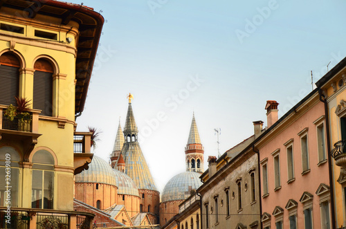 Beautiful old buildings and Saint Anthony Church in Padova