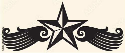 star and wings tattoo