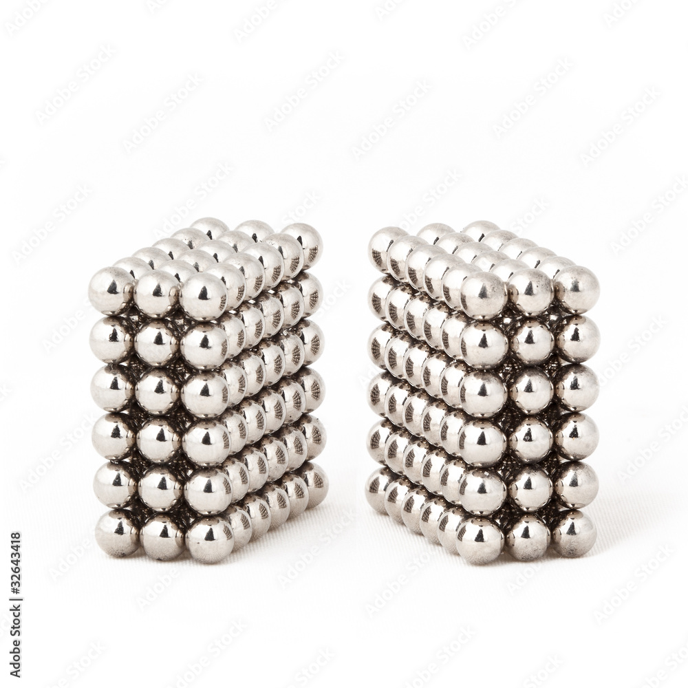metal balls in halfcube shapes (made from neocube) StockFoto