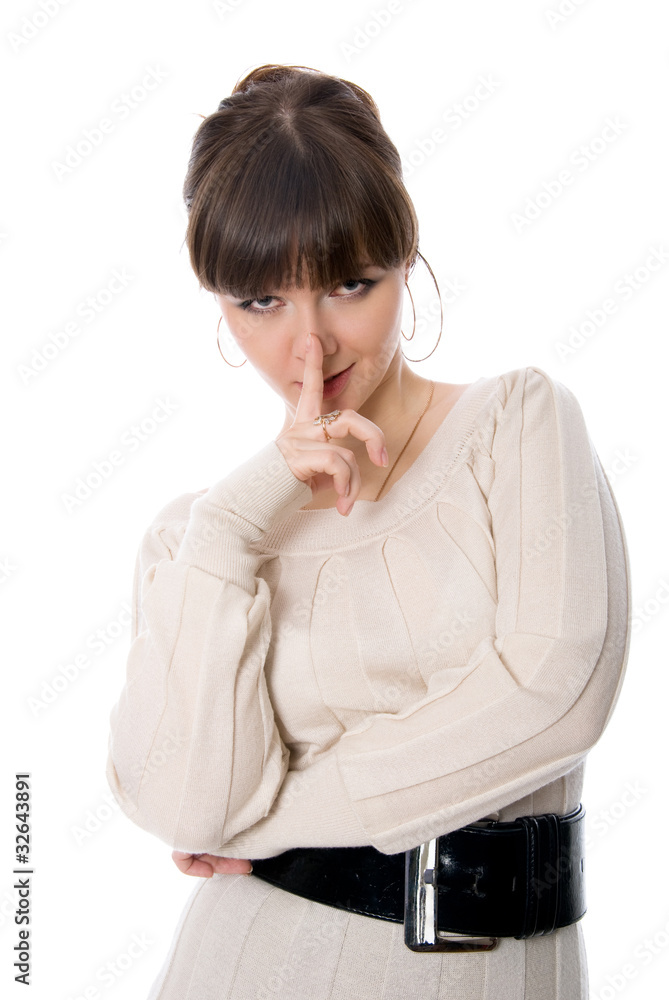 The attractive business woman isolated on a white background The attractive business woman isolated on a white background