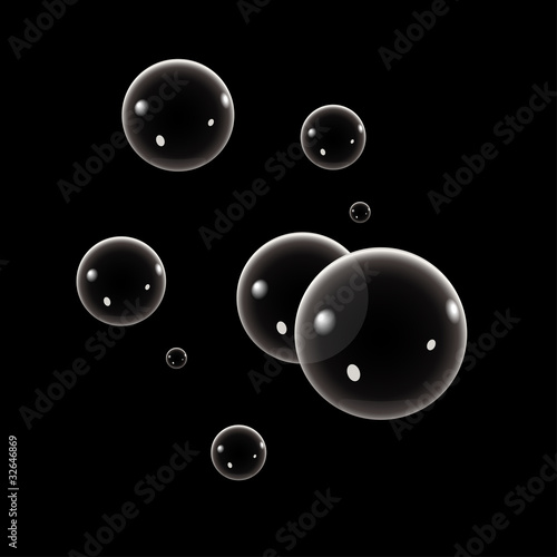 Bubbles on black